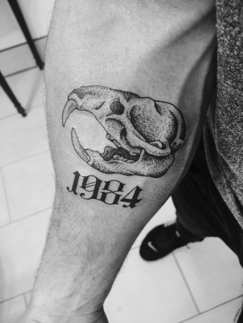 My first tattoo checked off my bucket list. Represents the year I was born, 1984, year of the rat. A