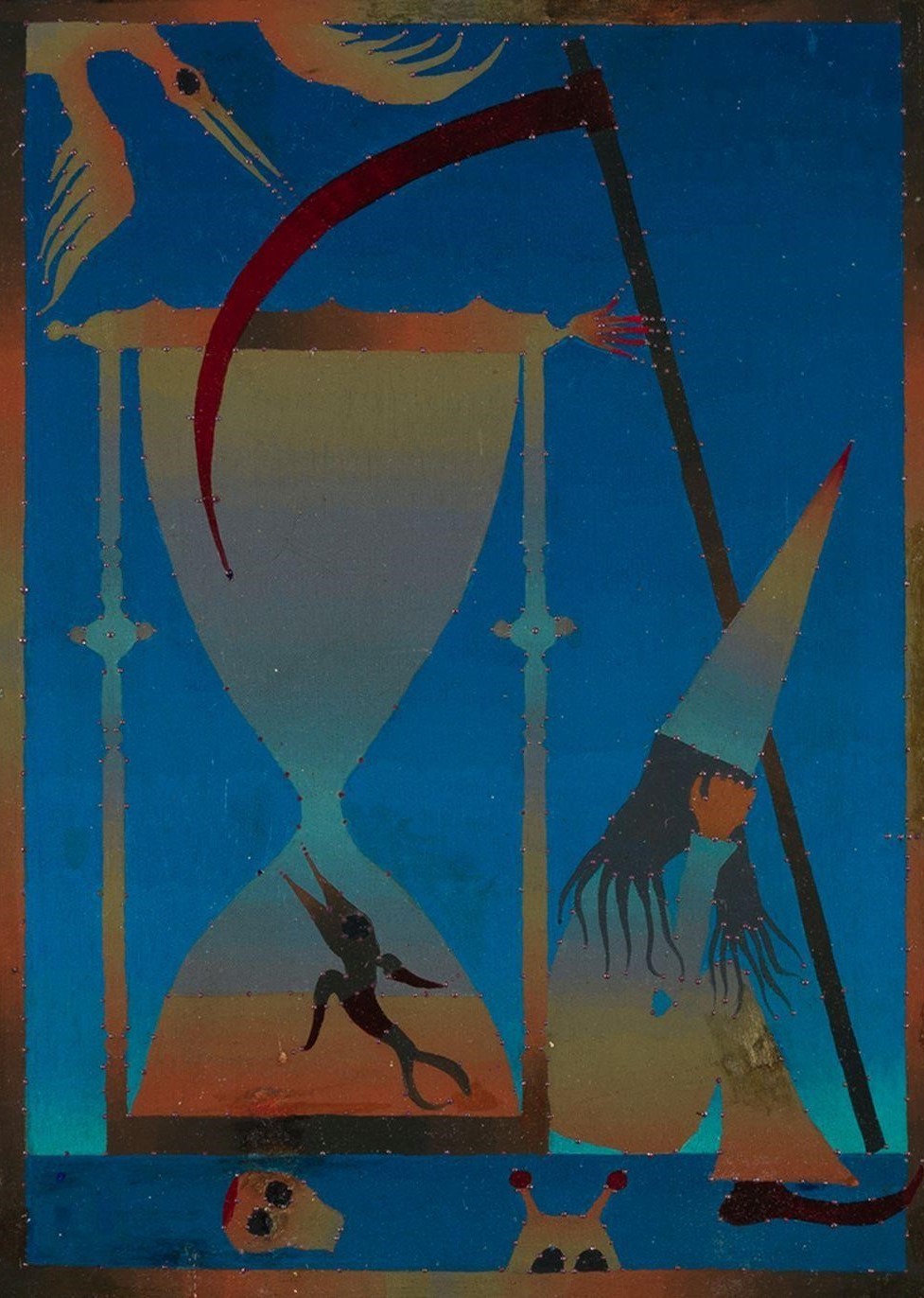Joan Ponç (1927-1984) — Sand Clock (oil on canvas, 1974)
