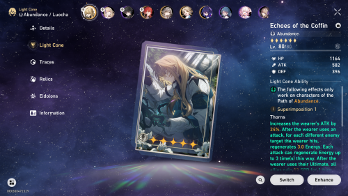 Finally Reached Trailblazer Lv. 5 And Rose Luocha And His Light Cone To Lv. 80