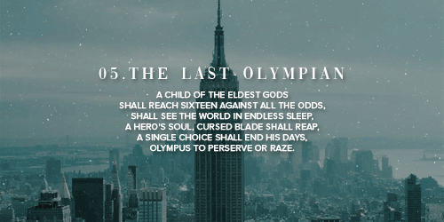 pleasejulia: percy jackson + each prophecy