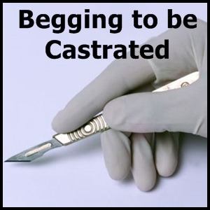 femdomfemalesupremacy:Begging to be Castrated 