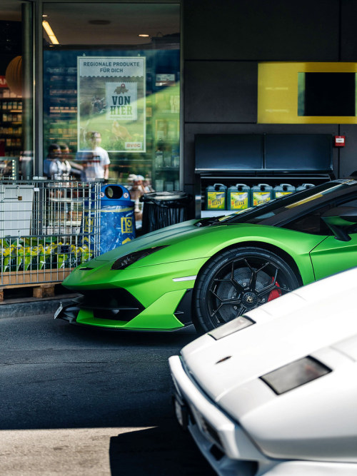 Generations Side By Side “Lamborghini Countach and Aventador SVJ”By Mattia Manzini