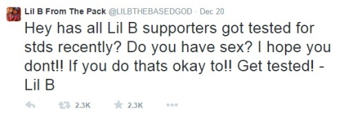 sashayed:sourcedumal:w-e-b-duboyplease:What a swell guyLil B out here tryin to keep yall health in c