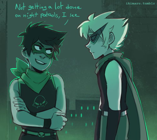 that’s what happens when u flirt with your rival instead of catching bad guyssuperhero au