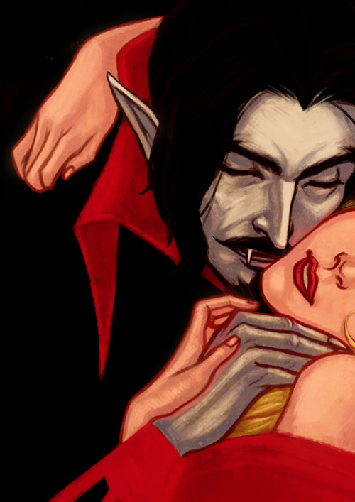 shahs1221:  Dracula and Lisa TepesA rendition of Klimt’s ‘The Kiss’. These two are killing me.You can get this as prints here.