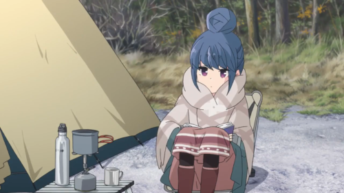 redsamuraiii:Yuru Camp Episode 1Rin Shima loves to camp alone and decides to go a campsite in Lake M
