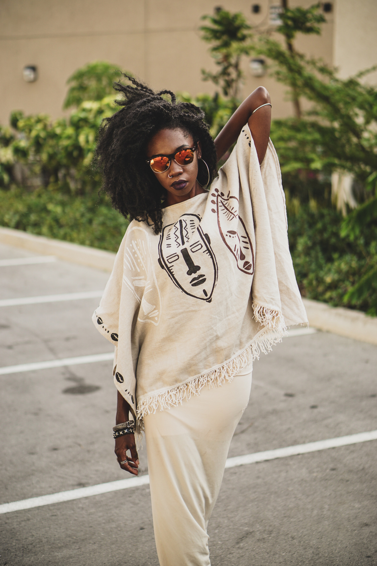 blackfashion:  Kesia | BarbadosKeba Hand Painted Poncho available on my Etsy.Etsy.com/shop/bykingkesia.IG: