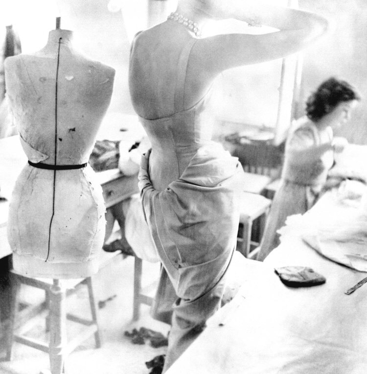 swinginglamour:  Taken by Richard Avedon at a Workroom in the House of Dior, Paris,