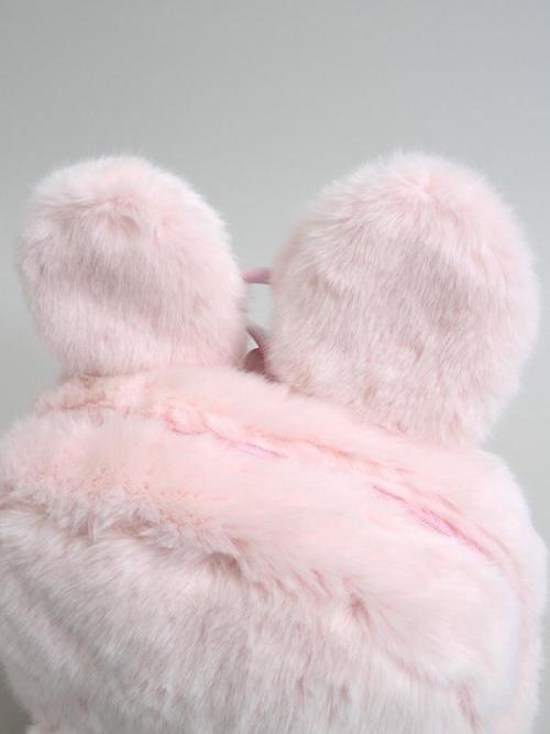 gyaru-coordinates:  Brand:  WEGO Rabbit ears furry backpack. In black, pink, and white. Isn’t this super cute? :) 