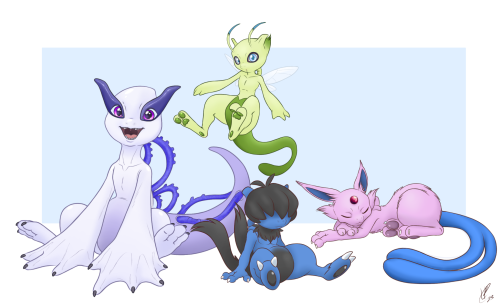 Requests #60 - Fusemon: Mew + Mewtwo + Mewtwo X + Mewtwo Y 