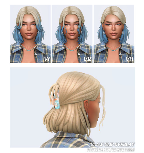 Malina Hairstyle (3 Versions) By Simstrouble
