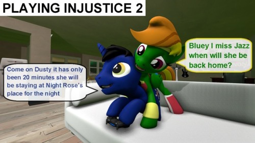 ask-the-out-buck-pony:(True Blue) and Dusty why are you dressed as Wondermare?(Dusty Notes) well you are playing Injustice 2 and she is my favourite super heroine(True Blue) you do know that she is a villain in this game right?(Dusty Notes) Wondermare