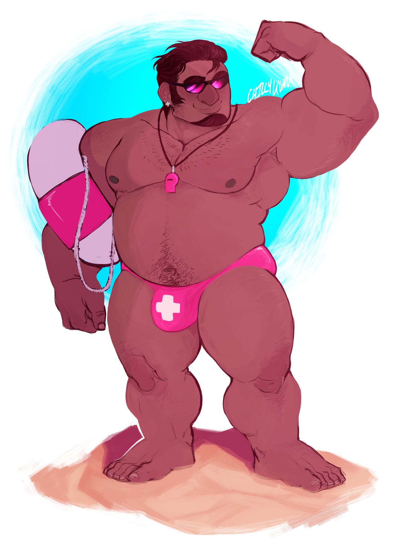 chillykuma-kuma:  Duncan as your trusty Life Guard, He tends to have several  jobs