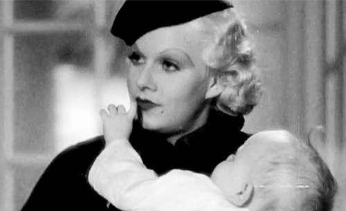 missmarlenedietrich-deactivated:  Jean Harlow with a baby (c.1935) 