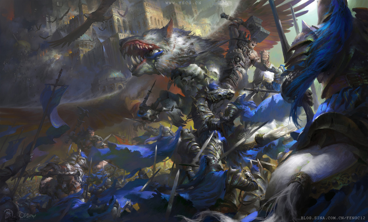 the-warcraft-art-vault:  “The first war ”  [Artist:  feng ]  https://www.artstation.com/fengweic12