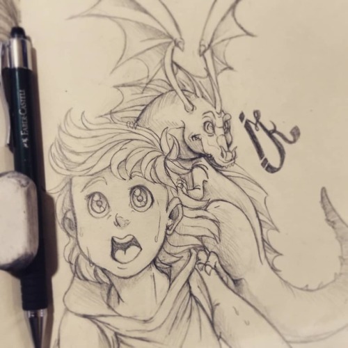 Sketch of the day: The boy and his&hellip; alligator dragon xD #sketch_daily #sketchnearlyeveryd