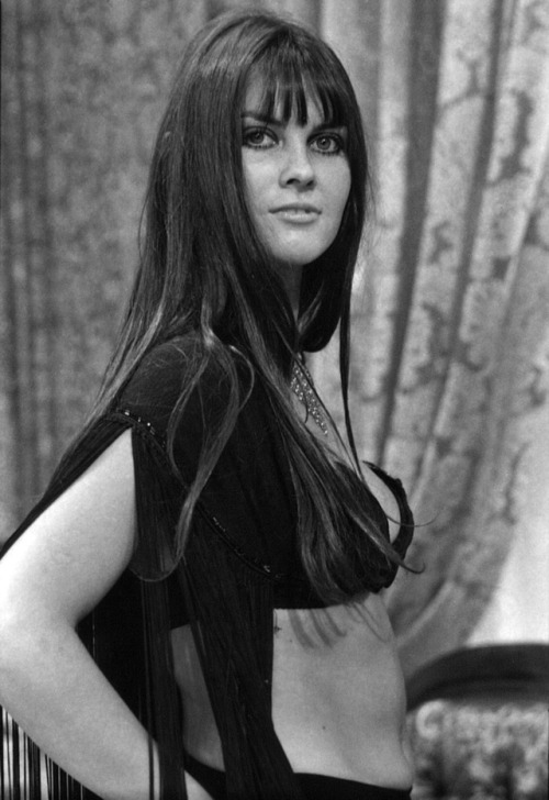 thesaucy70s: Caroline Munro in a series of b/w promo shots taken at EMI Elstree Studios during the f