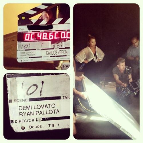 demirares:  Demi directing her new video :)