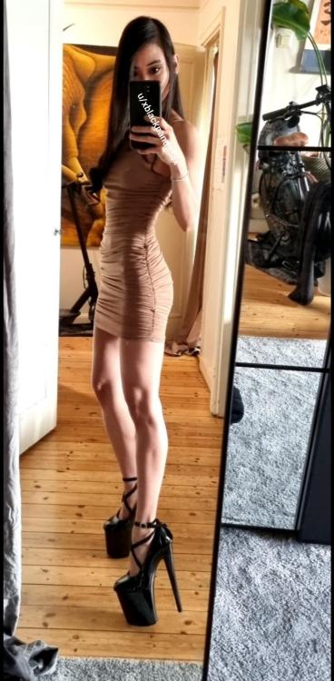 nude sheer tight dress in a milf slutty shoes,