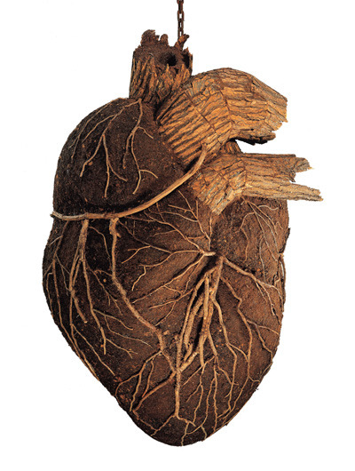 artthatremindsmeofhannibalnbc:Dimitri Tsykalov, Heart, 2002Wood, bark, and soil