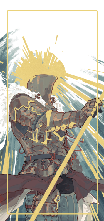 p-kom:Lady knight Malm, from genera. design for a gold prism bookmark