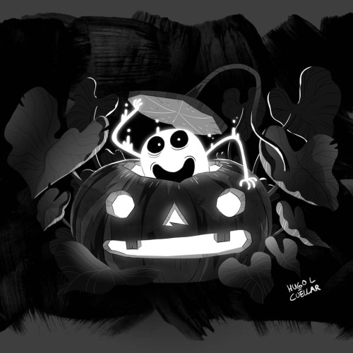 HAPPY HALLOWEEN #halloween #illustration #pumpkin #ghost #doodle #digitalart #blackandwhite #hugolcu