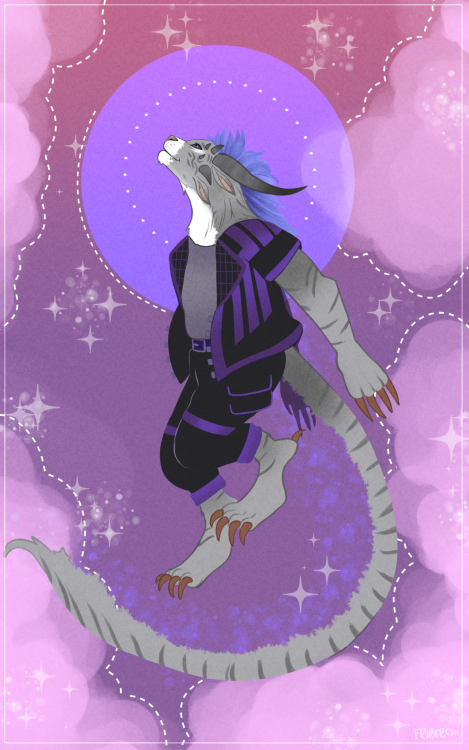 Tarot-style Commission for RaizeFloof on twitter of their character Zahira 