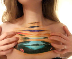 anywigwilldo:  keelsheavb:  anywigwilldo:  I have entire worlds inside me.  Easily the coolest tattoo I have ever seen  Wait what since when did this become so popular ????I feel like I should probably clarify it’s a body painting I did though and