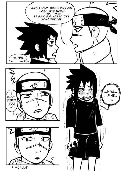 inky-cap:the day after this was a request for @sasukesbestie who wanted to see some Iruka and Sasuke