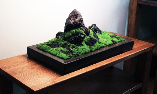 simonsaquascapeblog:  Koke Bonkei - miniature landscape garden  Arranged on a tray with moss and sto