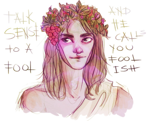 lycaeas: dionysus doodle i did last night in lieu of having internet