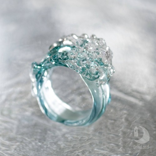 systlin:maneth985:sosuperawesome:Glass Wave Rings and Necklaces, by DriftLand on Etsy See our 