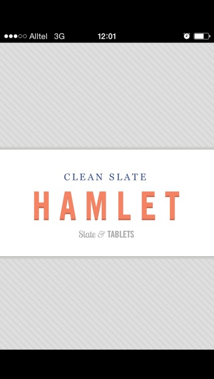 roughhewnends: Y’ALL CHECK OUT THIS APP I FOUND So it’s called Clean Slate: Hamlet and it’s like an 