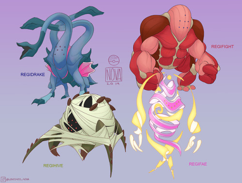 vincenzonova:I finally completed my set of Regi fakemon! Took a hell of a long time but I’m super ha