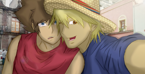 jou-no-cheese:Guess who I ran into in Mexico City?Selfie-style from college AU spin-off where Jou ba