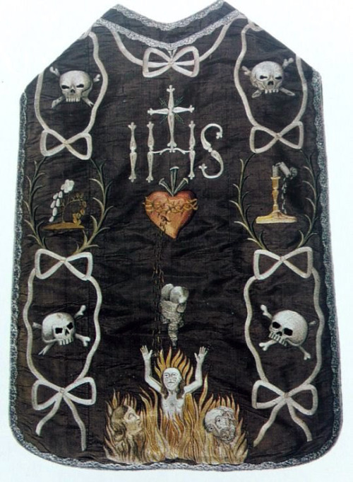 speciesbarocus:A Requiem Mass chasuble from Kielce, Poland (18th c.).