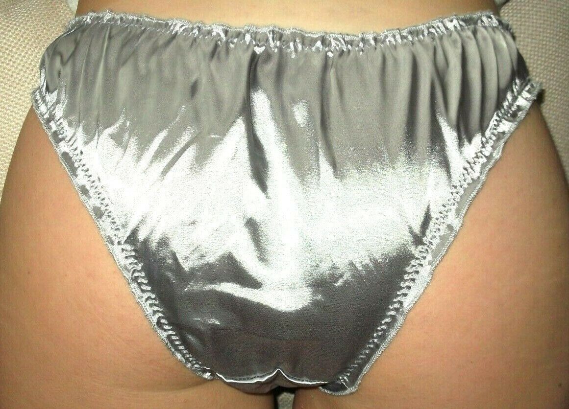 pantyebay:  silver panties silky satin knickers sissy sexy lingerie teen panty L