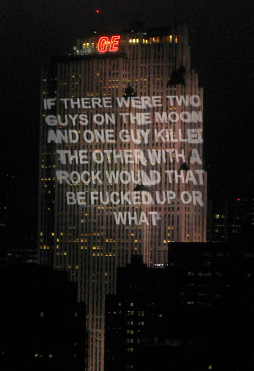 deathgripsforcutie:jenny holzer’s new piece really makes u think