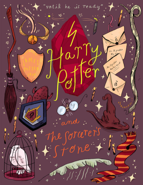 Harry Potter movie posters.(illustrations made by  Natalie Andrewson)