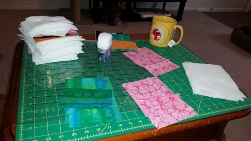 starkittyarmy: Spent the last couple hours cutting fabric for wallets. I have the fabric all ready f