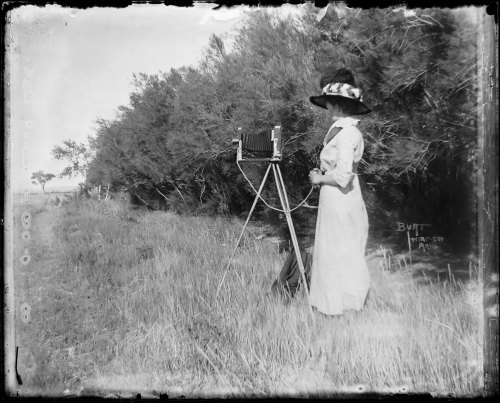 onceuponatown: Lady photographer. Winslow, AZ Attributed to photographer Burton O. Burt who was