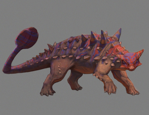 Three more beasties from dinovember! A carnotaurus, an ankylosaur, and a spinosaurus!