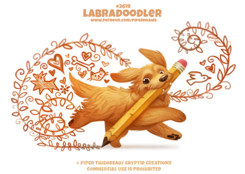 cryptid-creations: #2619. Labradoodler - Word Play❄️ Prints for sale: www.cryptidcreations.c