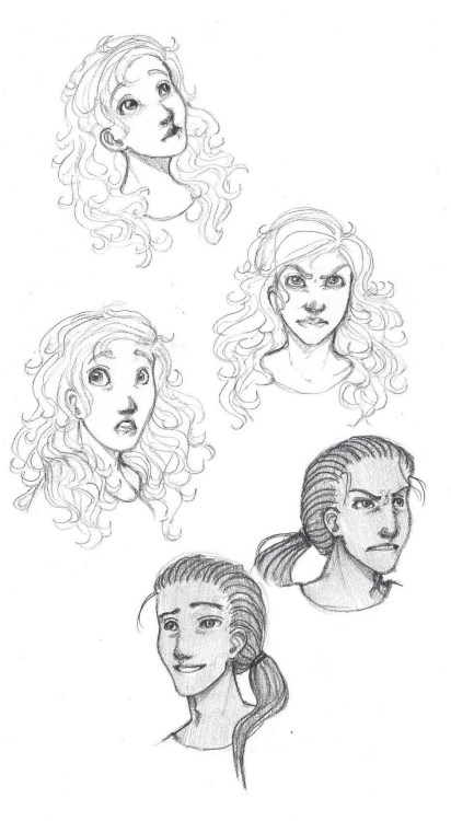 expression sketches with Daine and Numair. (I&rsquo;m reading Emperor Mage right now so&hellip;)