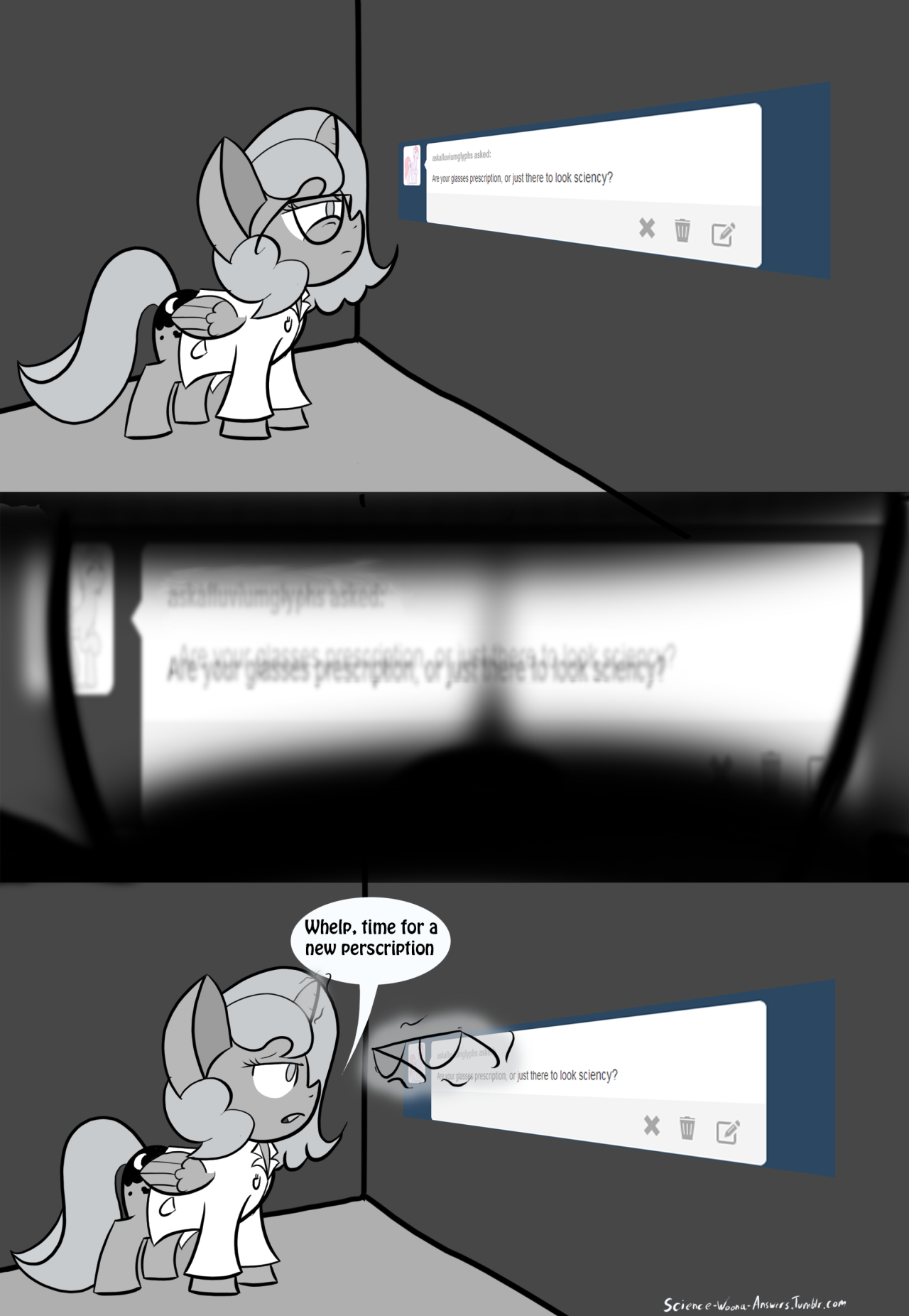 science-woona-answers:  &ldquo;Are your glasses prescription or just there to