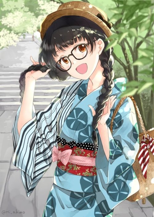 Mi_akino: &ldquo;メガネの日らしいので着物三つ編みメガネさん #眼鏡の日 https://t.co/GmhpOg6ec9&rdquo;