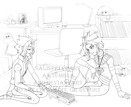 A Puzzleship lineart commission for @smallameangel as a gift for @patchworkideas. it’s a scene from 