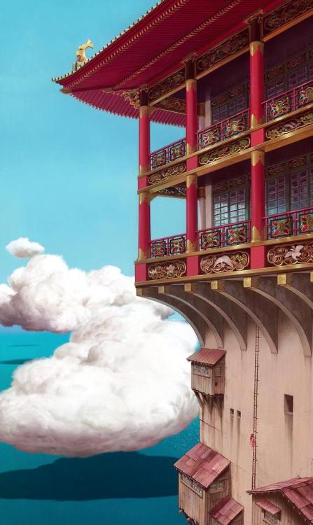 Backgrounds from Ghibli movies.