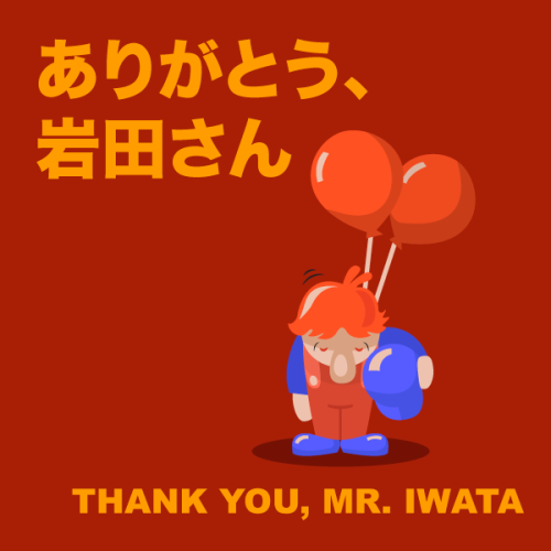 I forgot to post this on tumblr. In honor of Iwata, via the tweet I made on Sunday: https://twitter.