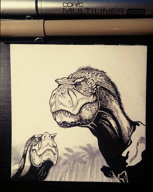 Missed day 3&hellip; But #day4! #inktober #ink #dinosaur #tyrannosaurus #naramsinha #sketch